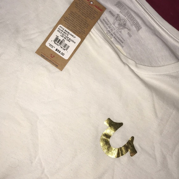 Gold (foil pressed) true religion T-shirt - Picture 2 of 2